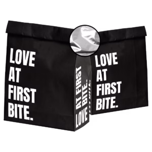 TORBA PAPIEROWA TERMOIZOLACYJNA „LOVE AT FIRST BITE” | 250 sztuk