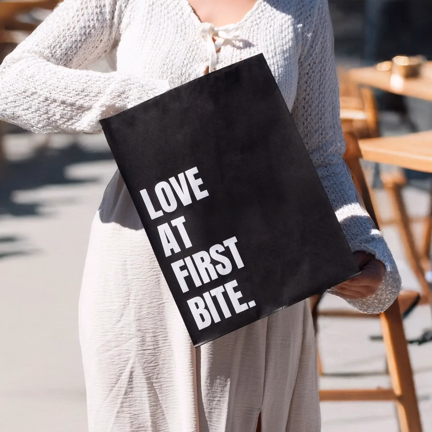TORBA PAPIEROWA TERMOIZOLACYJNA „LOVE AT FIRST BITE” | 250 sztuk